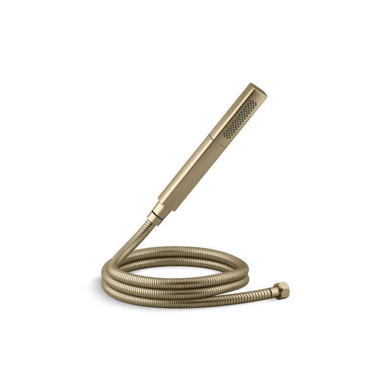 Foundations Soft Modern Dual-Function Handshower with Hose, Brushed French Gold