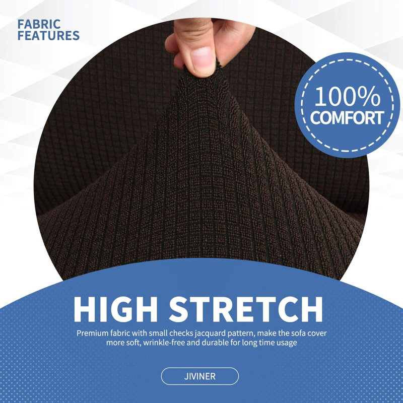 Housse antidérapante pour canapé, Polyester café foncé / spandex