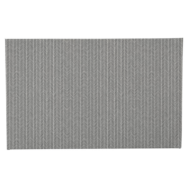 Tapis de toilette rectangulaire antidérapant à chevrons, L 24 po x L 17 po, Ivoire, gris anthracite