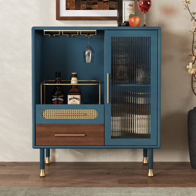 Armoire à café moderne avec porte-verres et tiroir de rangement