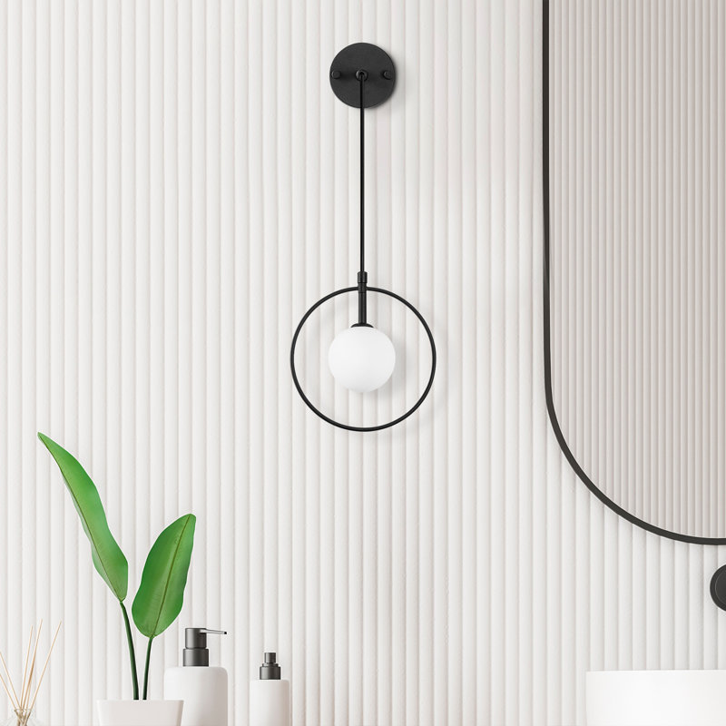 Modern Industrial Wall Lamp, Black & White Metal Body, 21 x 15 cm | Adjustable Height 15.7 to 45.7 inches | Glass Cap, G9 Socket (Max 8W) | Stylish Fixture for Home, Office & Novelty Decor, IP20 Rated