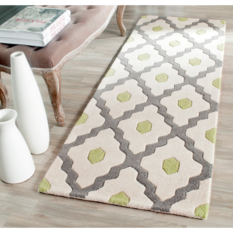 Carolene Hand Tufted Wool Geometric Rug, Runner 2'3" x 7'