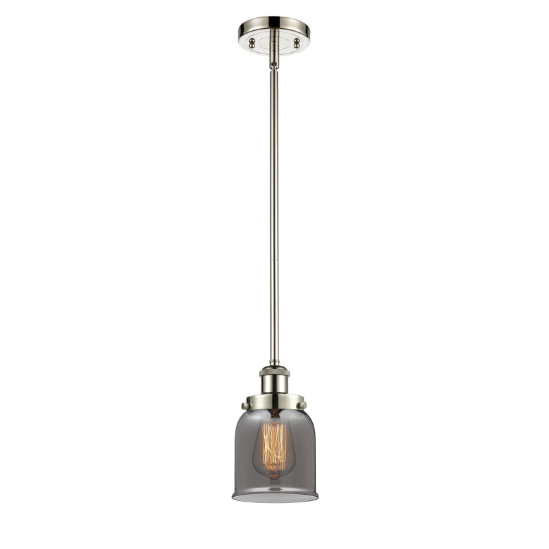 Mini luminaire suspendu à cordon 5 lumières Ballston Urban Bell, Plaqué couleur fumée, Nickel poli, DEL