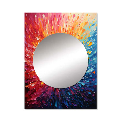 Islek Hardedge Art Vibrant Velocity - Hard Edge Painting Large Wall Mirror, Modern Decorative Mirror, Printed Metal Art