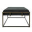 Velours rembourré, noir avec finition laiton moderne - aspect minimaliste, structure en métal, largeur de 25 po, hauteur du banc de 16 po, hauteur, largeur