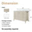Meuble-lavabo sur pied l 48 po x H 35 po avec comptoir en quartz blanc Carrera et lavabo sous-comptoir simple, entièrement assemblé