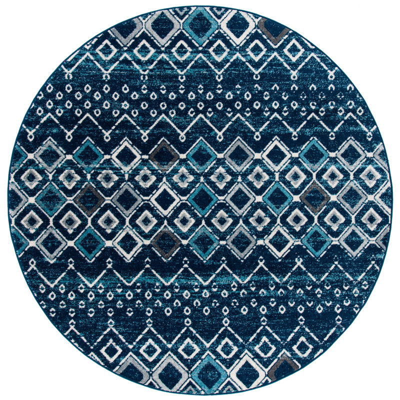 Aird Performance Southwestern Rug, Round 6'7", Navy