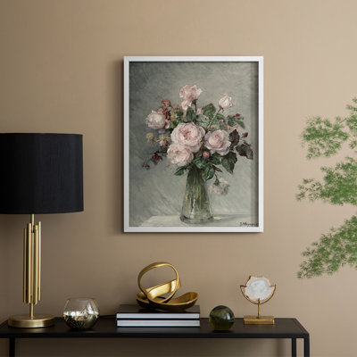 Impression florale vintage encadrée CCXVI - bois massif