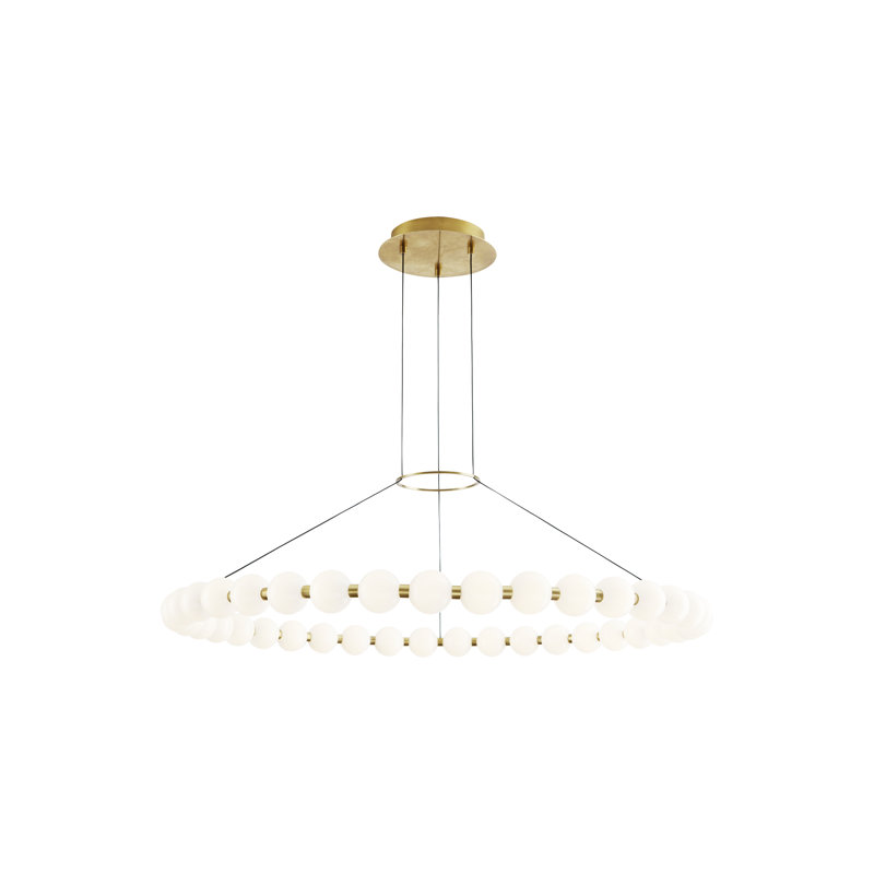Orbet 1 - Light LED Chandelier, Natural Brass, 2.8" H x 42" W x 42" D