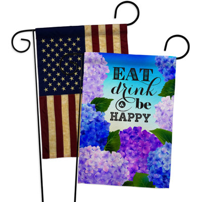 Drapeau de jardin Eat Drink Happy