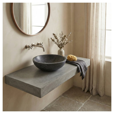 Lavabo vasque en marbre gris foncé Luxury