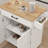 Kitchen Island Cart With Adjustable Shelves, Towel Rack & Seasoning - White Rolling