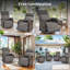 Ensemble de 4 fauteuils inclinables pivotants à double ajustement pour l'extérieur-924507228
