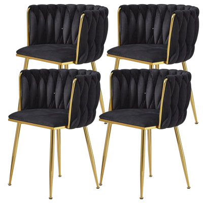 Chaise d'appoint rembourrée en velours Evanni