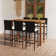 Patio Bar Set Bar Table and Stools Patio Furniture Set with Cushions