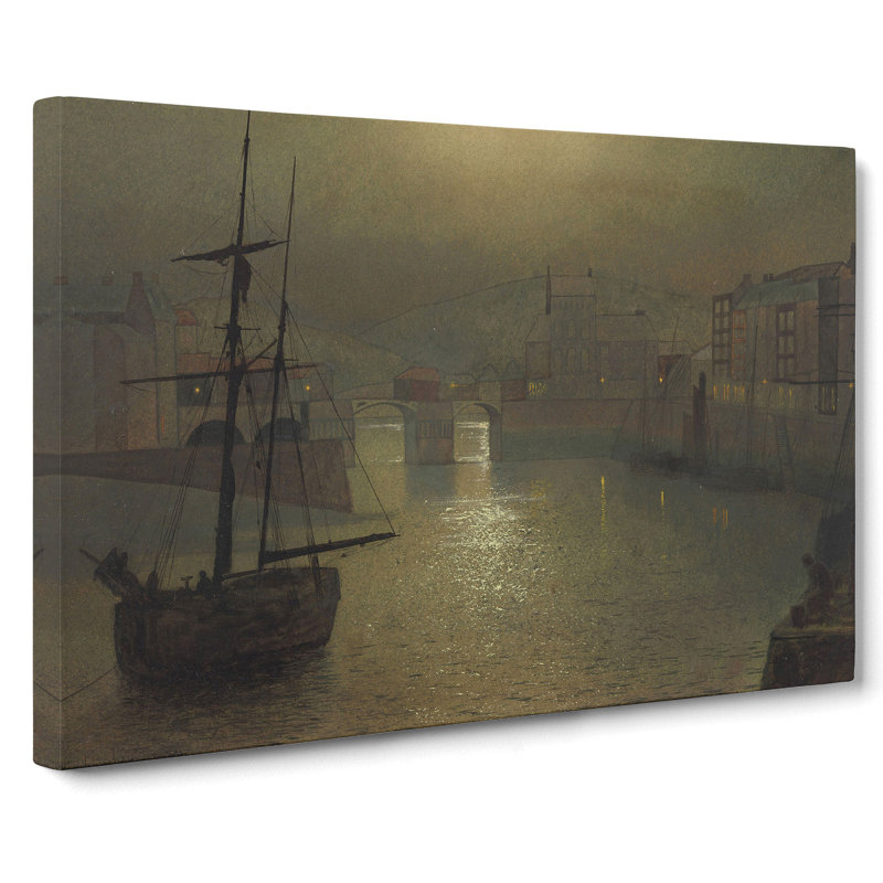 Whitby Harbour Vol.1 by John Atkinson Grimshaw - Wrapped Canvas Painting, 50cm H x 76cm W x 3cm D