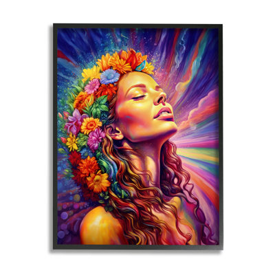 " Woman With Floral Garland " by Spirit Of The Rainbow