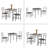 3-Piece Kitchen Dining Room Table Set Grey Chair