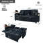 Canapé-lit inclinable convertible de 81 po avec fauteuil inclinable, tableau, ports USB et 3 coussins décoratifs-354849840