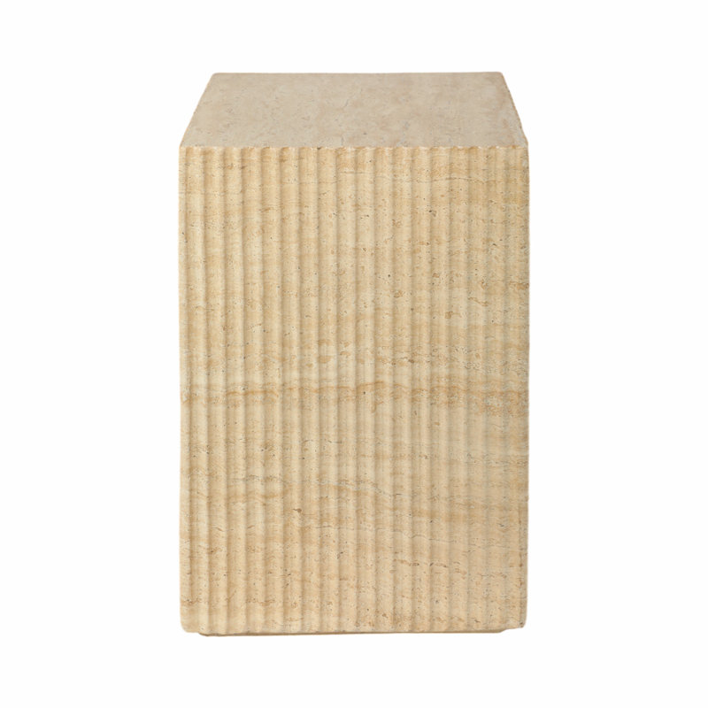 Latitude Run® Beige Concrete Accent Table - Durable 19" Square Home Decor Piece For A Modern Touch To Any Room