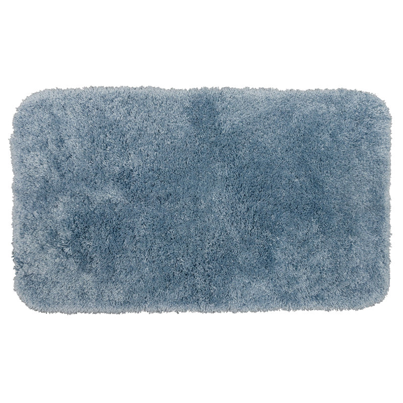 Pirates Well Washable Non-Slip Stain/Fade Resistant Solid Rectangle Bath Mat, 20" W x 34" L, Light Blue