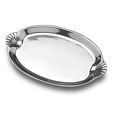 Wilton Armetale Sea Life Scallop Handled Oval Serving Tray, 10.75-Inch-by 16.5-Inch -