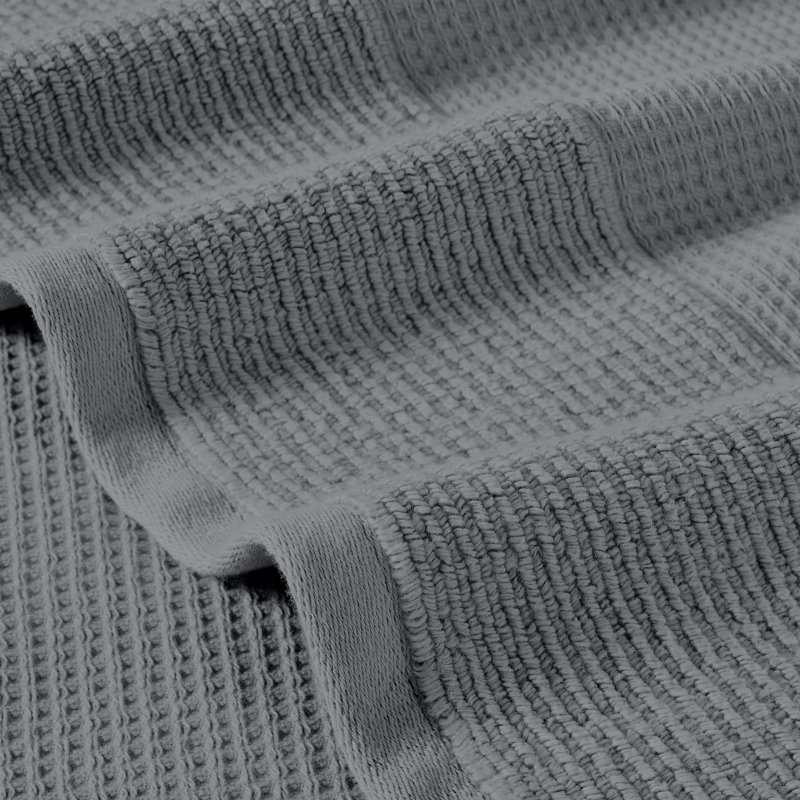 Ensemble de serviettes modernes en coton gaufré 6 pièces Modern, Carbone