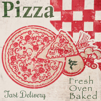 " Vintage Fresh Oven Baked Pizza Box Resturaunt Decor " by Marilu Winvand