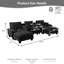 Canapé modulaire en U à 5 places avec porte-gobelets, rangement et port USB, 2 repose-pieds et 2 coussins, tissu chenille doux pour le salon-377982076