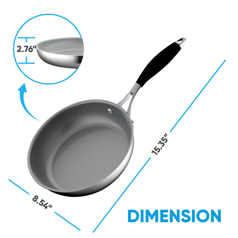 Stainless Steel Non-Stick Omelette Pan, 8" W