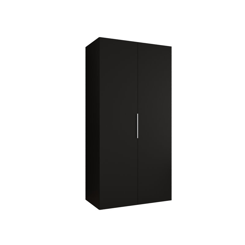 Manufactured Wood Wardrobe, Black/Silver