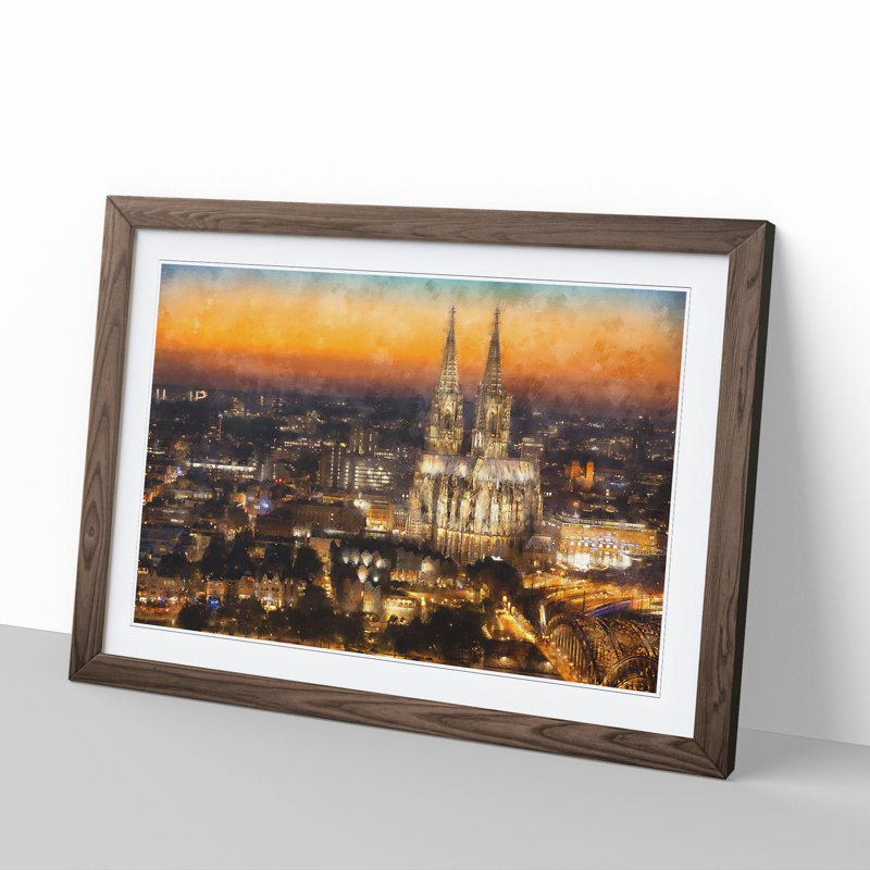 The Cologne Cathedral Vol.1 - Picture Frame Graphic Art, 27cm H x 36cm W x 2cm D, Walnut Framed