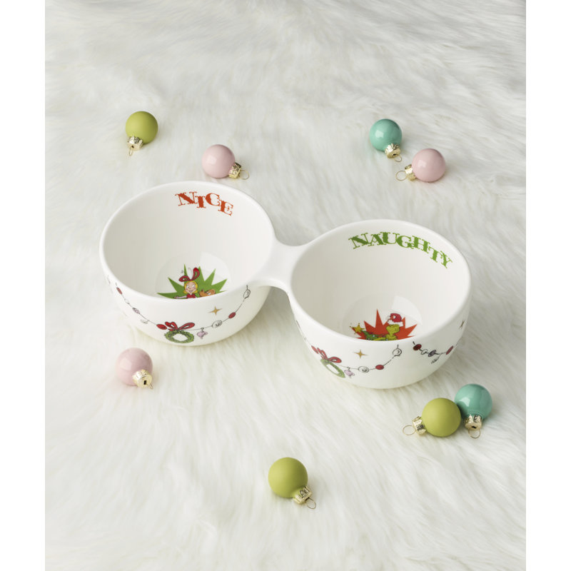 Merry Grinchmas Naughty or Nice Double Dip Bowl