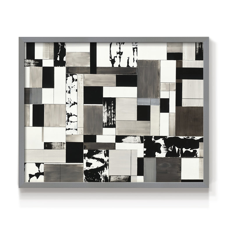 Rectangularity -Framed Print - Restickable, Gray, 11" H x 14" W