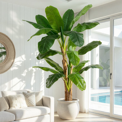 8FT Artificial Banana Tree – Premium Faux Banana Leaf Plant for Commercial & Residential Decor