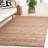 Taliyah Natural Fiber Handloomed Jute Cotton Geometric Rug in Natural/Black/Brown-556458180
