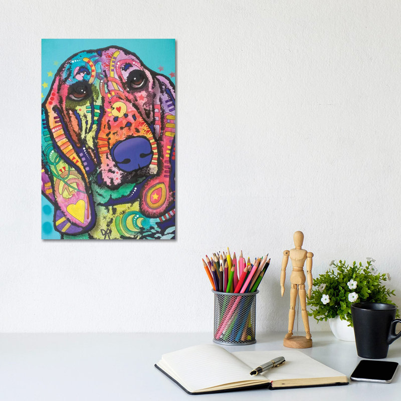 Austin, Hound Dog by Dean Russo - Wrapped Canvas Print, 20.32 cm H x 30.48 cm W