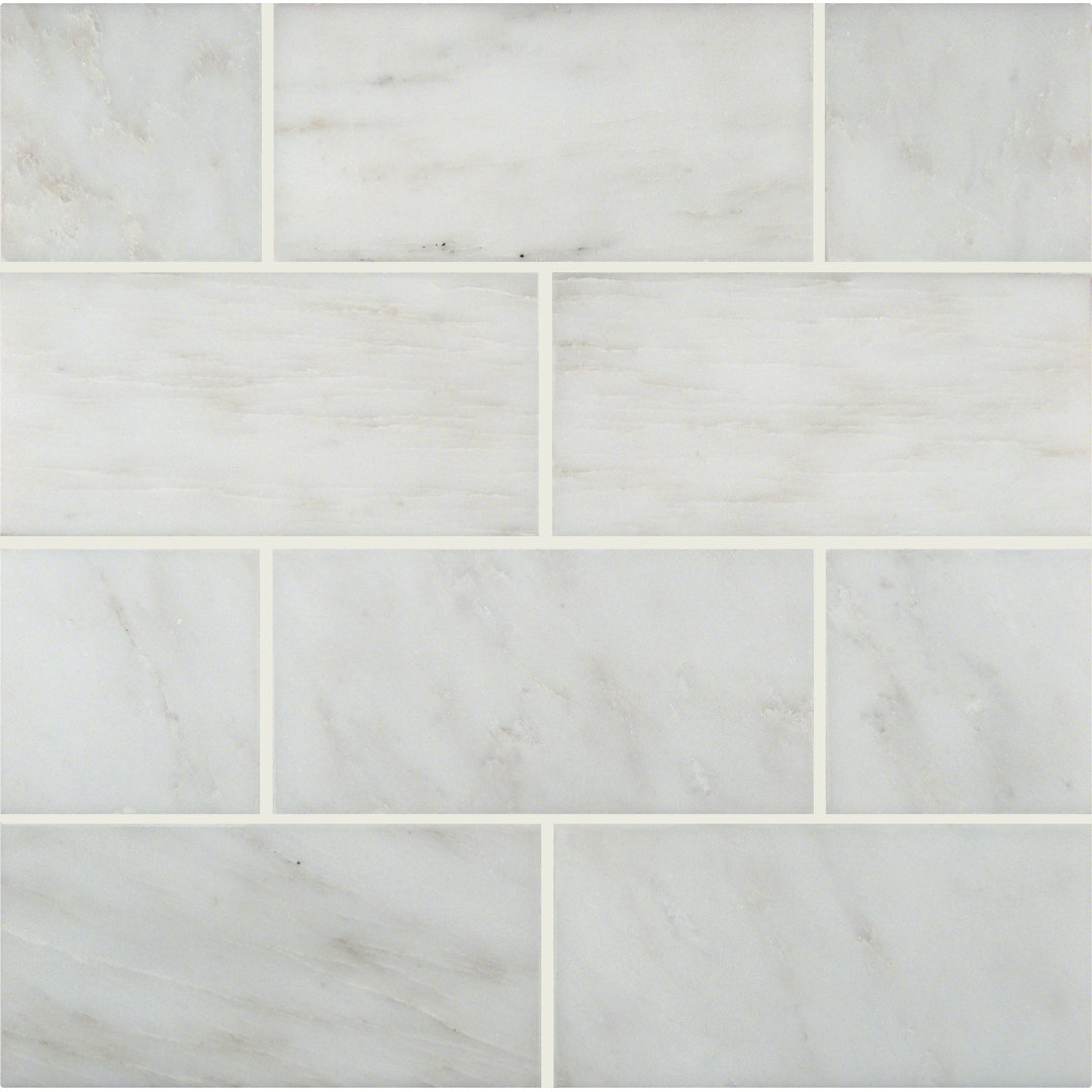 Castella Cambria 3 in. x 6 in. Honed Marble Subway Floor and Wall Tile Ackland