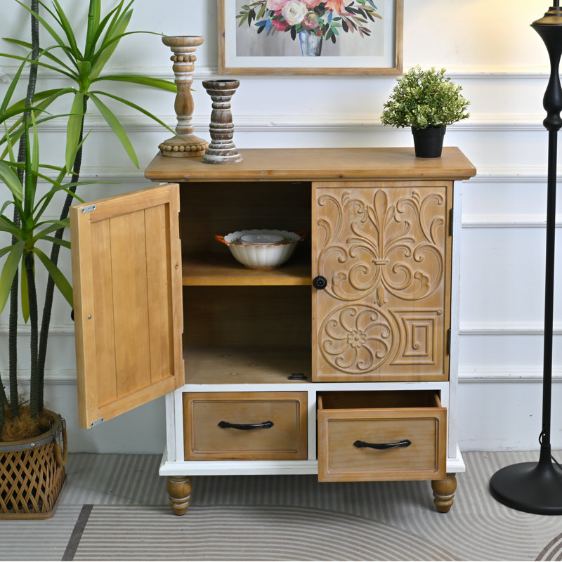 Buffet décoratif avec porte sculptée fleur