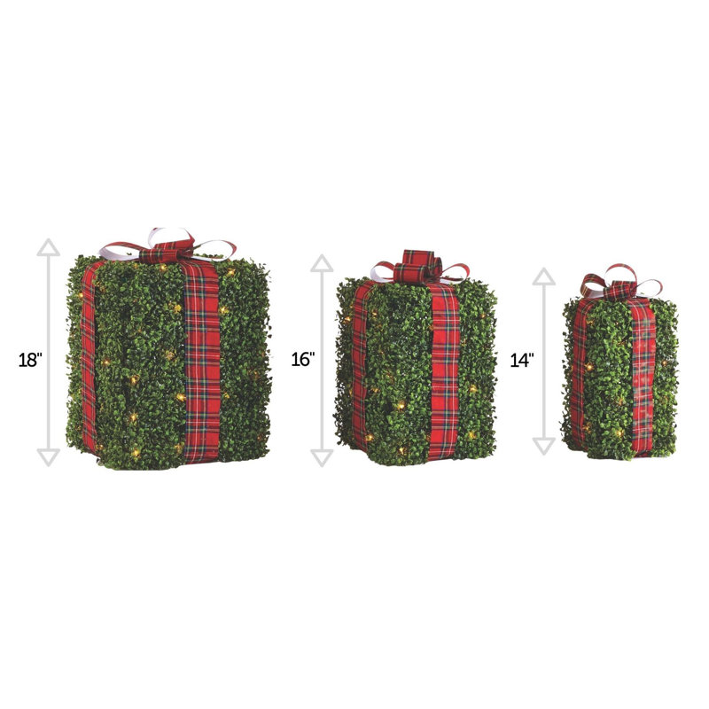3 Piece Gift Boxes Lighted Display Set