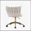 Chaise de bureau rembourrée avec roues pivotantes réglables, conception ergonomique pour bureau à domicile, salon, chambre à coucher et coiffeuse-485176416