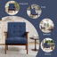 66cm wide Mid-Century Accent Chair With Wooden Armrests & Tufted Upholstered Seat (Set of 2)-934050696