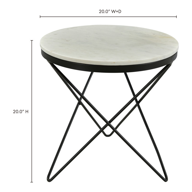 Haley Marble End Table, Black