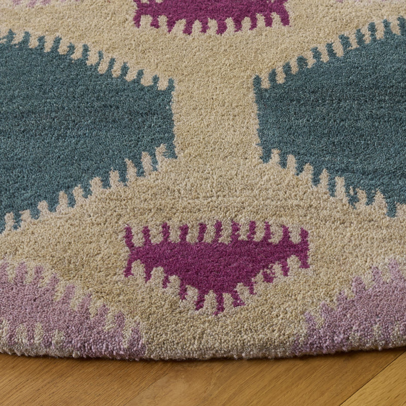 Kouerga Wool Pile Oriental Rug, Round 7'