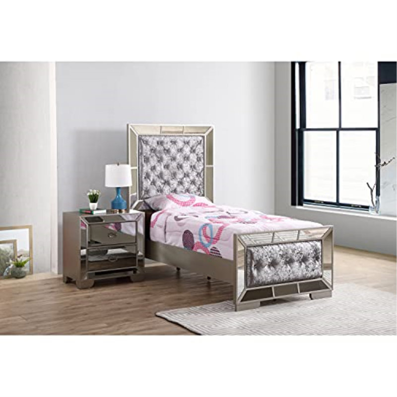 Philip Standard Bed, Silver/Champagne, Twin