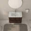 Meuble-lavabo mural 30 po avec lavabo flottant à deux tiroirs en noyer foncé avec lavabo intégré en céramique 30 po