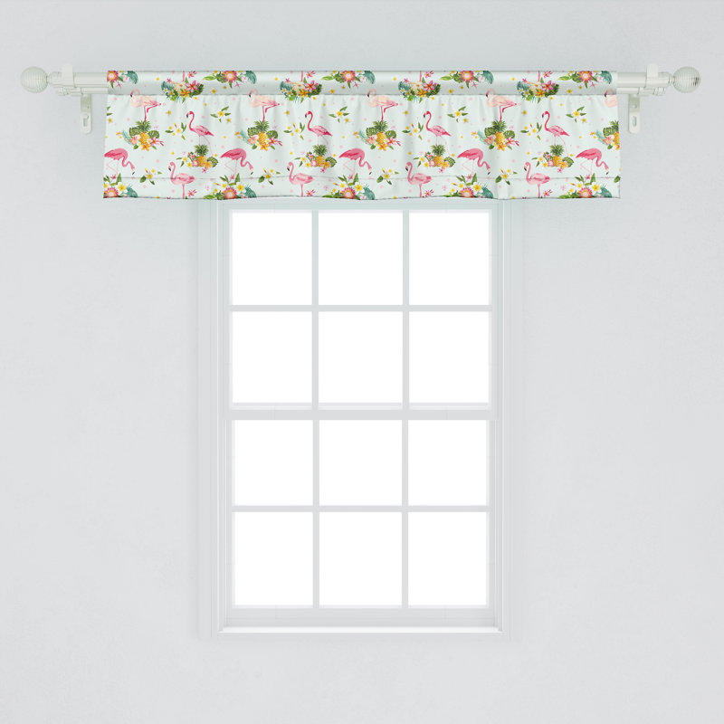 Ambesonne Flamingo Valance Pack of 2 Fresh Flora Pineapples, 42" W x 18" L
