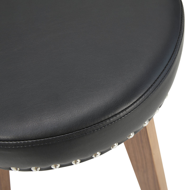 Ashara Swivel 31.25'' Backless Bar Stool, Black