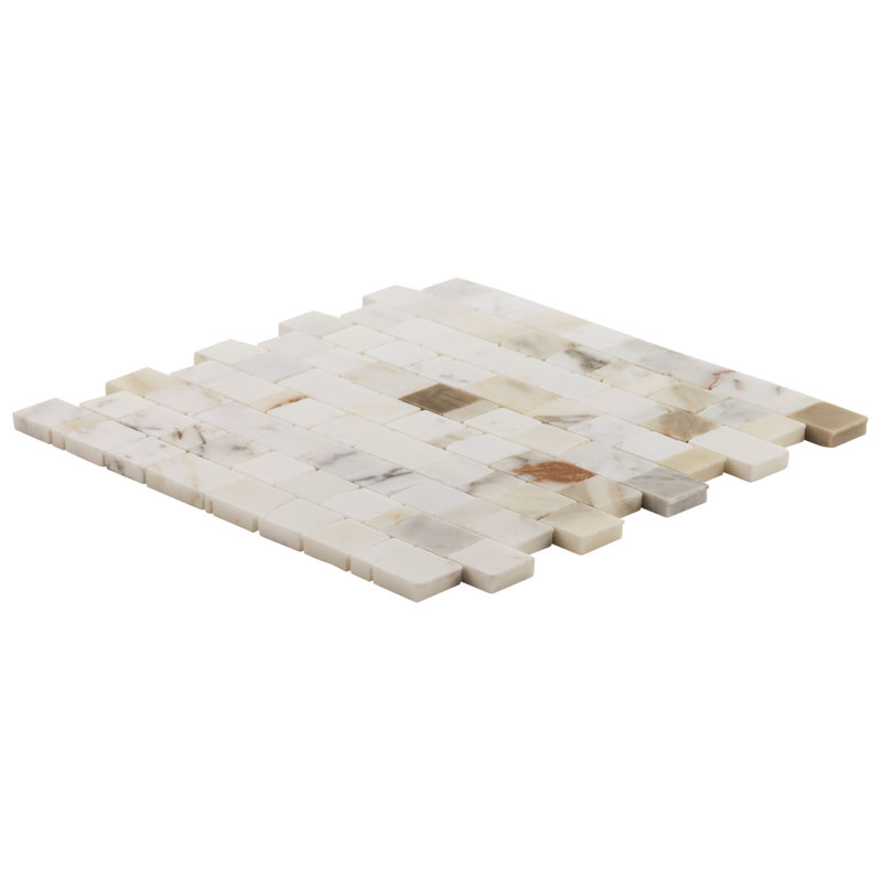 Orné 12 po X 12 po Carreau de mosaïque de marbre jointé à la main pour plancher et mur (5 pieds carrés / feuille)
