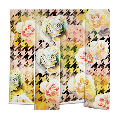 Murale marta barragan camarasa houndstooth et fleurs